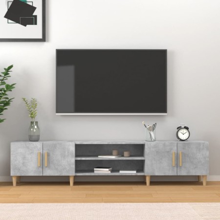 Mueble de TV madera contrachapada gris hormigón 180x31,5x40 cm en Muebles TV | Comprar online en Foru.es