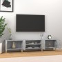 Mueble de TV madera contrachapada gris hormigón 180x31,5x40 cm en Muebles TV | Comprar online en Foru.es