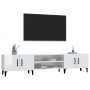 Mueble de TV madera contrachapada blanco brillo 180x31,5x40 cm en Muebles TV | Comprar online en Foru.es