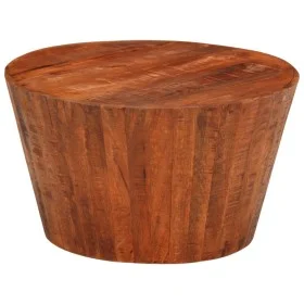 Mesa de centro de madera maciza de mango rugosa Ø 52x30 cm de vidaXL, Mesas de centro - Ref: Foro24-353728, Precio: 127,07 €,...
