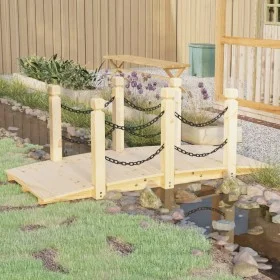 Puente de jardín con cadenas madera maciza abeto 150x67x56cm de vidaXL, Puentes de jardín - Ref: Foro24-363357, Precio: 126,6...