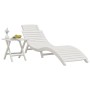 Tumbona con mesa madera maciza de acacia blanca de vidaXL, Tumbonas - Ref: Foro24-363282, Precio: 201,13 €, Descuento: %