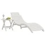 Tumbona con mesa madera maciza de acacia blanca de vidaXL, Tumbonas - Ref: Foro24-363282, Precio: 188,57 €, Descuento: %