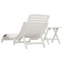 Tumbona con mesa madera maciza de acacia blanca de vidaXL, Tumbonas - Ref: Foro24-363282, Precio: 201,13 €, Descuento: %