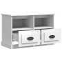Mueble de TV madera contrachapada blanco brillo 80x35x50 cm en Muebles TV | Comprar online en Foru.es