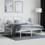 Metal bed frame with white headboard 120x190 cm by vidaXL, Beds and slatted bases - Ref: Foro24-353681, Price: 95,94 €, Disco...
