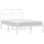 Metal bed frame with white headboard 120x190 cm by vidaXL, Beds and slatted bases - Ref: Foro24-353681, Price: 95,94 €, Disco...