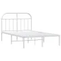 Metal bed frame with white headboard 120x190 cm by vidaXL, Beds and slatted bases - Ref: Foro24-353681, Price: 95,94 €, Disco...