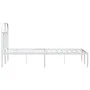 Metal bed frame with white headboard 120x190 cm by vidaXL, Beds and slatted bases - Ref: Foro24-353681, Price: 95,94 €, Disco...