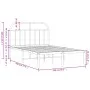 Metal bed frame with white headboard 120x190 cm by vidaXL, Beds and slatted bases - Ref: Foro24-353681, Price: 95,94 €, Disco...