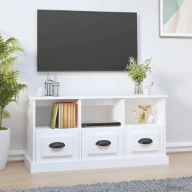 Mueble de TV madera contrachapada blanco 100x35x50 cm en Muebles TV | Comprar online en Foru.es
