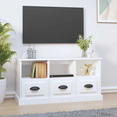 Mueble de TV madera contrachapada blanco 100x35x50 cm en Muebles TV | Comprar online en Foru.es