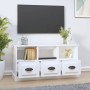 Mueble de TV madera contrachapada blanco 100x35x50 cm en Muebles TV | Comprar online en Foru.es