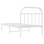 Estructura de cama de metal con cabecero blanco 90x200 cm de vidaXL, Camas y somieres - Ref: Foro24-353677, Precio: 80,24 €, ...
