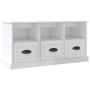 Mueble de TV madera contrachapada blanco brillo 100x35x50 cm en Muebles TV | Comprar online en Foru.es