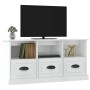 Mueble de TV madera contrachapada blanco brillo 100x35x50 cm en Muebles TV | Comprar online en Foru.es