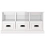Mueble de TV madera contrachapada blanco brillo 100x35x50 cm en Muebles TV | Comprar online en Foru.es