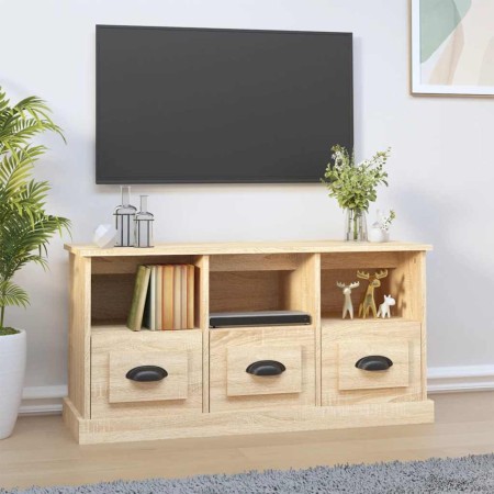 Mueble para TV madera contrachapada roble Sonoma 100x35x50 cm en Muebles TV | Comprar online en Foru.es