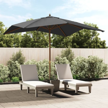 Sombrilla jardín poste de madera gris antracita 300x300x273 cm de vidaXL, Sombrillas - Ref: Foro24-363193, Precio: 82,44 €, D...