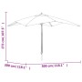 Sombrilla jardín poste de madera gris antracita 300x300x273 cm de vidaXL, Sombrillas - Ref: Foro24-363193, Precio: 82,44 €, D...
