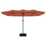 Sombrilla doble color terracota 449x245 cm de vidaXL, Sombrillas - Ref: Foro24-362950, Precio: 169,09 €, Descuento: %