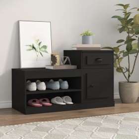 Mueble zapatero madera contrachapada negro 100x42x60 cm en Zapateros y organizadores de calzado | Comprar online en Foru.es