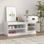 Mueble zapatero madera contrachapada blanco brillo 100x42x60 cm en Zapateros y organizadores de calzado | Comprar online en Foru