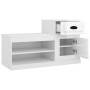 Mueble zapatero madera contrachapada blanco brillo 100x42x60 cm en Zapateros y organizadores de calzado | Comprar online en Foru