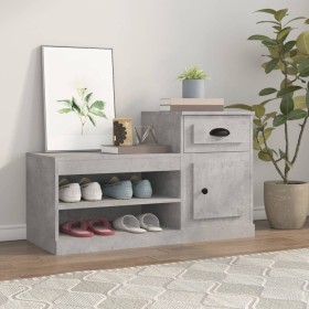 Mueble zapatero madera contrachapada gris hormigón 100x42x60 cm en Zapateros y organizadores de calzado | Comprar online en Foru