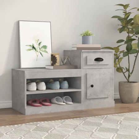 Mueble zapatero madera contrachapada gris hormigón 100x42x60 cm en Zapateros y organizadores de calzado | Comprar online en Foru