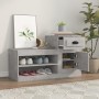 Mueble zapatero madera contrachapada gris hormigón 100x42x60 cm en Zapateros y organizadores de calzado | Comprar online en Foru