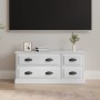 Mueble de TV madera contrachapada blanco brillo 100x35,5x45 cm en Muebles TV | Comprar online en Foru.es