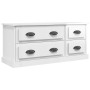 Mueble de TV madera contrachapada blanco brillo 100x35,5x45 cm en Muebles TV | Comprar online en Foru.es