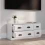 Mueble de TV madera contrachapada blanco brillo 100x35,5x45 cm en Muebles TV | Comprar online en Foru.es