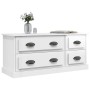 Mueble de TV madera contrachapada blanco brillo 100x35,5x45 cm en Muebles TV | Comprar online en Foru.es