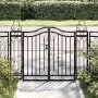 Puerta de jardín de hierro forjado negro 121x8x100 cm de vidaXL, Puertas de jardín - Ref: Foro24-363430, Precio: 102,57 €, De...