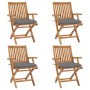 Sillas de jardín plegables 4 uds madera maciza teca con cojines en Sillas de jardín | Comprar online en Foru.es