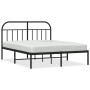 Estructura de cama con cabecero metal negro 140x190 cm de vidaXL, Camas y somieres - Ref: Foro24-353635, Precio: 109,53 €, De...