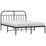 Estructura de cama con cabecero metal negro 140x190 cm de vidaXL, Camas y somieres - Ref: Foro24-353635, Precio: 109,53 €, De...