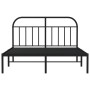 Estructura de cama con cabecero metal negro 140x190 cm de vidaXL, Camas y somieres - Ref: Foro24-353635, Precio: 109,53 €, De...