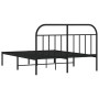 Estructura de cama con cabecero metal negro 140x190 cm de vidaXL, Camas y somieres - Ref: Foro24-353635, Precio: 109,53 €, De...