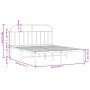 Estructura de cama con cabecero metal negro 140x190 cm de vidaXL, Camas y somieres - Ref: Foro24-353635, Precio: 109,53 €, De...