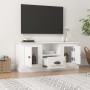 Mueble de TV madera contrachapada blanco brillo 100x35,5x45 cm en Muebles TV | Comprar online en Foru.es