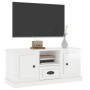 Mueble de TV madera contrachapada blanco brillo 100x35,5x45 cm en Muebles TV | Comprar online en Foru.es