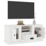 Mueble de TV madera contrachapada blanco brillo 100x35,5x45 cm en Muebles TV | Comprar online en Foru.es