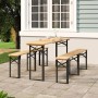 Mesa y bancos plegables de bar 3 piezas madera maciza de abeto de vidaXL, Conjuntos de jardín - Ref: Foro24-363113, Precio: 2...