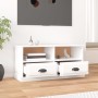 Mueble de TV madera contrachapada blanco brillo 93x35,5x45 cm en Muebles TV | Comprar online en Foru.es