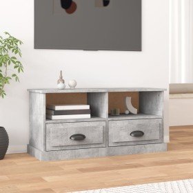 Mueble de TV madera contrachapada gris hormigón 93x35,5x45 cm en Muebles TV | Comprar online en Foru.es