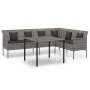 Juego de comedor jardín 2 pzas con cojines ratán sintético gris de vidaXL, Conjuntos de jardín - Ref: Foro24-362339, Precio: ...
