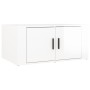Mesa de centro madera contrachapada blanco brillo 80x50x36 cm en Mesas de centro | Comprar online en Foru.es